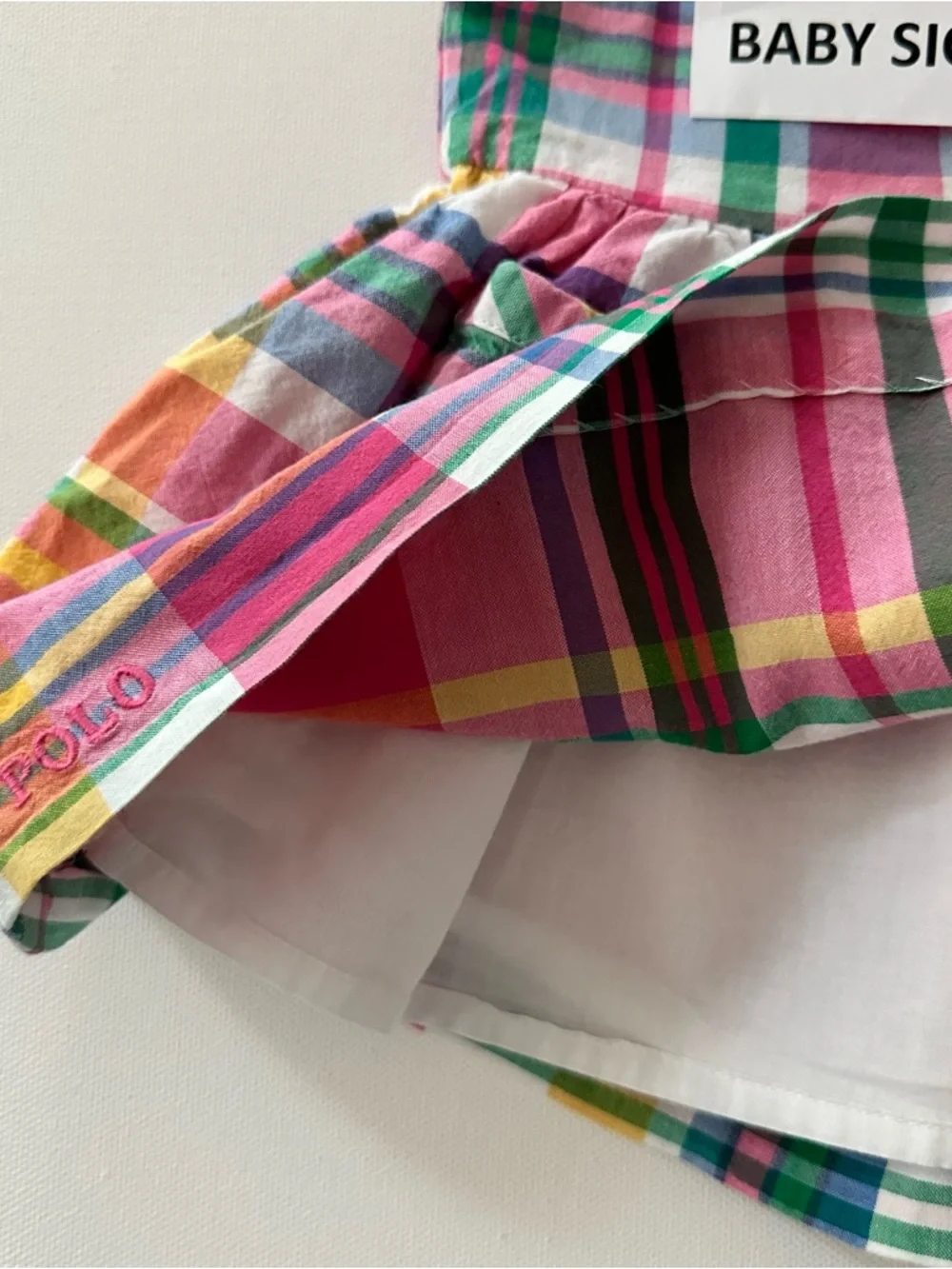 Ralph Lauren 3 Months Baby Girl Pink Multi Plaid Sundress Dress Spring Summer